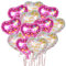 BOFUNX Herz Folienballon 12pcs Happy Mother's Day Folienballon Mutter Tag Herz Luftballons Muttertagsdeko 18 Zoll Heliumballons zum Geburtstag Muttertag Party Dekorationen