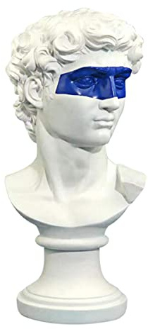 ECYC Griechische David-Statue, Maske, David-Büste, Kunstharz-Skulpturen, Figur, moderne Dekoration für Zuhause, Büro, Schreibtisch, Weiß, 40 cm