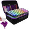 Piashow 5D Diamond Painting Zubehör Boxen, Diamond Painting Koffer mit 120 Dosen und Diamant Painting Zubehöhr, Tragbare Diamond Painting Aufbewahrungsbox für Diamant Malerei Zubehör Organizer, Lila