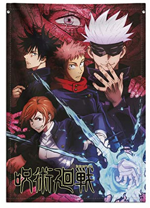 Grupo Erik WandDeko Rollbild Jujutsu Kaisen Manga Kakemono aus Stoff Poster 70 x 100 cm - Offizielles Lizenzprodukt