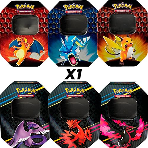 Friki Monkey Tin Box Pokemon Random, leere Blechdose zur Aufbewahrung, Robuste Pokemon Box für Pokemon Karten, Pokemon Umschläge, Pokemon Münzen, ideal zum Sammeln im Regal. (1 Stück)