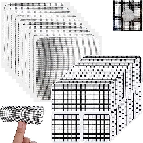Réparation de Fenêtre Kit Patchs D'écran de Fenêtres Ruban Adhésif de Réparation en Fibre de Verre pour Filet Moustiquaire Portes Tentes 20Pcs