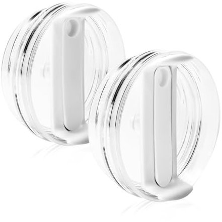 2 Pack Stanley Cup Tumbler Lids - 40oz Transparent, Swivel, Splash Proof, Kids Proof, White