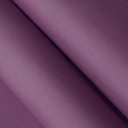 Premium Baumwollstoffe Uni/Einfarbig - über 20 Farben - Hochwertiger Baumwollstoff in uni | Popeline Stoff aus ÖkoTex - Meterware ab 25 cm Länge - Farbe Violett Pflaume