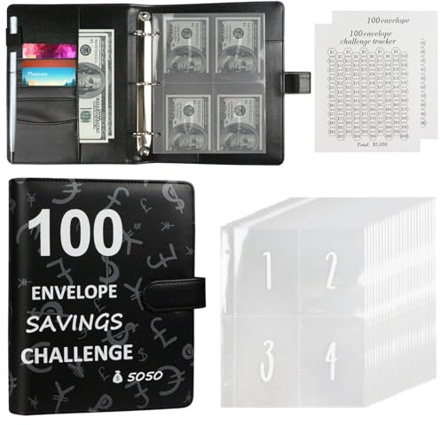 Spardose Spardose mit Zählwerk zum Ankreuzen, wiederverwendbares Sparschwein für Erwachsene und Kinder mit Sparziel (Schwarz)