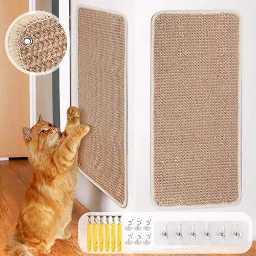 VABNEER 60x30cm Katzen Kratzbrett Wand Sofa, 2 Stücke Sisal Katzen Kratzmatte zum Möbelschutz
