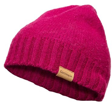 Gottstein Alpine Wool Cap Wollmütze aus 100% Schafwolle für Damen & Herren | Made in Tirol Fuchsia, M