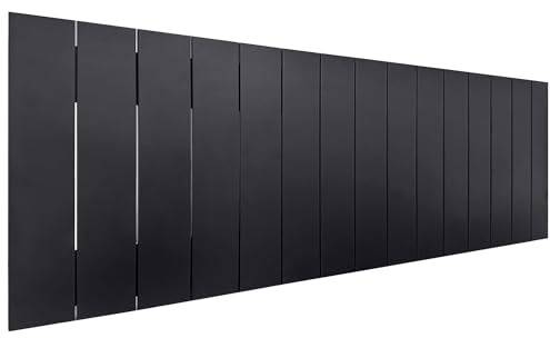 DHOME Recyceltes Holz Kopfteil MDF Paletten Stil Vertikale Palette Bed Pallets Beschläge inklusive (135cm, Massiv schwarz)
