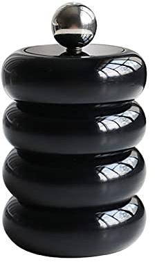 Hiraith Qtip-Halter Im Nordischen Stil, Spender den Schreibtisch, Staubdicht, Aufbewahrungsbehälter Wattestäbchen, Donut-Form, Make-up-Aufbewahrungsbox mit Deckel (Schwarze
