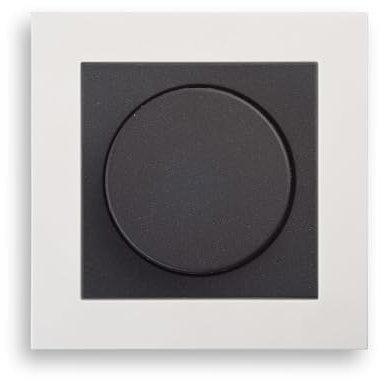Universal LED Drehdimmer 3-100W mit Drehregler und Druckknopf anthrazit System Gira (E2 reinweiß)