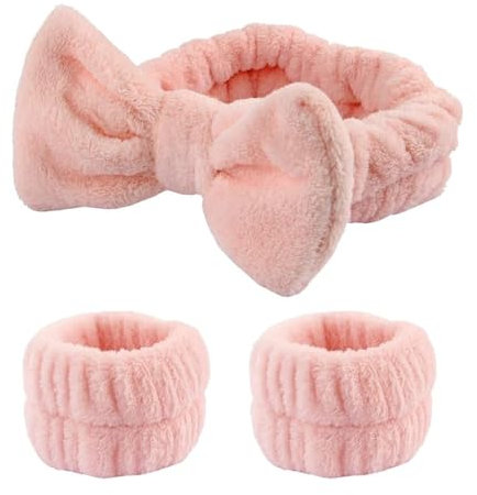 VBSJAH Bracelets de Lavage, 3 Pièces Set de Bandeau de Spa Facial Bracelets de Lavage de Visage Bandeau de Maquillage Doux Bracelets de Démaquillage Bandeau de Visage Élastique Moelleux