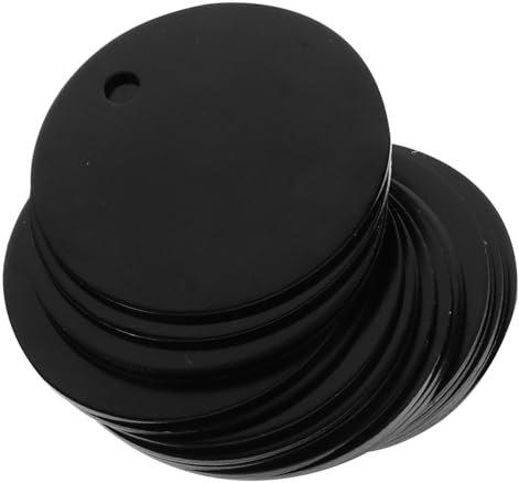 SEWOART 25 Stück Runde Aluminiumlegierung Haustiermarken Anhänger Schwarz Blanko Verschleißfest Wetterbeständig Selbstgemacht Namensschild Für Hunde Und Katzen