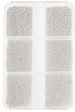 Kleine Edelstahlperlen, Nagelkunst-Dekorationen, Charm, Gel-Polish, Kaviar-Kugel, Nieten, Nägel, Schmuckzubehör, 1 Box, Kaviar-Perlen für Nägel, Kristall, Metall, Silber, Nagelkunst, Edelstahl