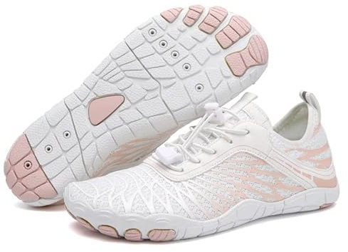 Neu Allrounder Barfußschuhe Feldluft Motion Wasserdicht und rutschfest für einen gesunden Gang Barefoot-Shoes -Malia Barfußschuhe (40,Weiß)