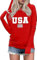 LYEIAO Kapuzenpullover mit amerikanischer Flagge, für Damen, USA-Flagge, Grafik-T-Shirt, 4. Juli, patriotisch, langärmelig, Kapuzenpullover, rot (2), L