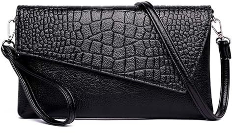 WuXingMeiLi Women's Clutches, Cute Black Clutch Bags for Women, PU Leather Ladies' Daily Clutch Bag Wrist Bag (Black Small)