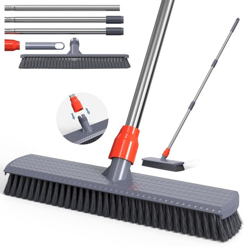 Push Broom, Tub Floor Tile Broom Brush, Lightweight design for Cleaning Bathroom, Patio, Kitchen, Indoor Outdoor Cleaning Brush