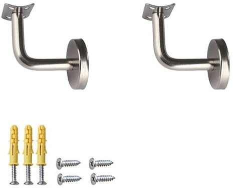 Aoktorkit 2Pcs Stainless Steel Handrail Brackets, Round & Oval, 60*80mm, Silver, Wall Mount