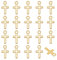 HOBBIESAY 200 Stück Kreuz Charme Im Tibetischen Stil 15.5mm Legierung Golden Kreuz Anhänger Mini Kreuzperlen Anhänger Aus Metall Kreuz Anhänger Zur Schmuckherstellung Loch: 1mm