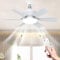 MeoYlaery E27 Ceiling Fan with Light and Remote,LED Ceiling Fans Dimmable,46cm Light Bulb Fan,Ceiling Fans Lamp, 3 Speeds 3 Colors,Ceiling Fan Light for Bedroom.Base Included