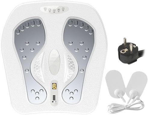 Durchblutungs-Stimulator,TENS & EMS Fußmassagegerät 5 Modi 45 Level und Heiztechnik,Foot Massager Durchblutungs füße Beine,Polyneuropathie Gerät,Tens-Geräte mit 2 Elektrodenpads