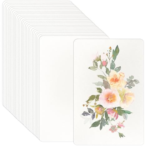 Wasserfarben Papier Karten, Aquarellblock Klein, 50 Blätter Aquarellpapier 300g, Lesezeichen Blanko, Kleiner Aquarellblock, Malblock für Wasserfarben, Malerei, DIY, Lesezeichen Basteln (10 x 15 cm)