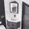 Gtzly Waschbecken mit Unterschrank, Kleiner Badezimmer-Waschtisch mit Waschbecken und Spiegelschrank, LED-Spiegel mit Antibeschlag, an der Wand Montierter Badezimmer-Waschtischschrank(Grau)