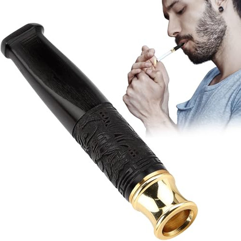 Mbsomnus Porte-cigarette en Bois Fume-cigarette Noir Filtre Cigarette a Rouler Sculpté Filtre Cigarette Anti Goudron Réutilisable Porte Cigarette Femme pour Cigarettes et Cigarettes de Toutes Tailles
