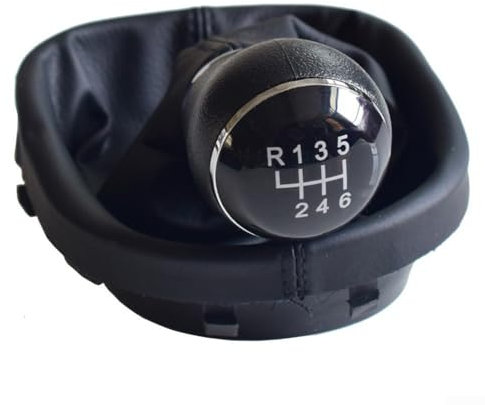 Pomo de cambio manual de 6 velocidades con funda de cuero para Touran 2003 2010, mejora tu experiencia de conducción (6 velocidades)