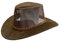Outbacker Australischer Cowboy-Hut aus Netz und Wildleder- Sonnenschutz für Kopf und Gesicht Farbe Dunkelbraun, Größe S I 54-55 cm