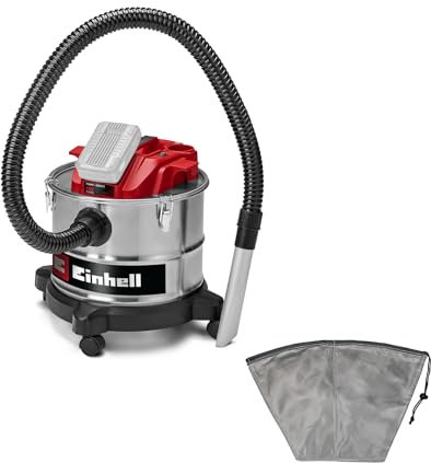 Einhell Akku-Aschesauger TE-AV 18/15 Li C-Solo Power X-Change (Li-Ion, 18V, 15 l Auffangbehälter, Filterreinigungssystem, Lieferung ohne Akku & Ladegerät, inkl. Vorfilter)