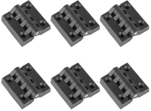 KEQAR 6 piezas bisagras de aleación de zinc, puerta de marco, aluminio, fácil instalación, resistente a la corrosión, conexión flexible, ranura de extrusión de aluminio de 6 mm (40x40mm) (Negro)