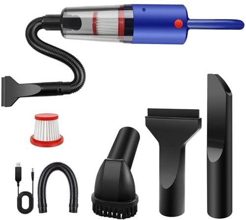 Yiyai Handstaubsauger Testsieger 7,4V 6200Pa mit Ladestation Handstaubsauger Akku Kabellos Nass&Trocken mit Waschbar HEPA-Filter Handsauger Beutellos Staubsauger per Auto, Haus