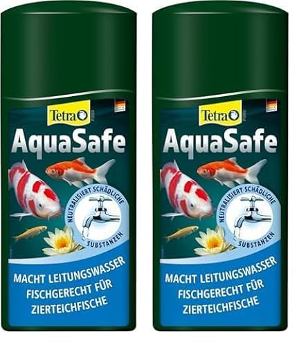 Tetra Pond AquaSafe - Macht Leitungswasser fischgerecht, schützt Fische und Pflanzen im Gartenteich zuverlässig, 500 ml Flasche (Packung mit 2)