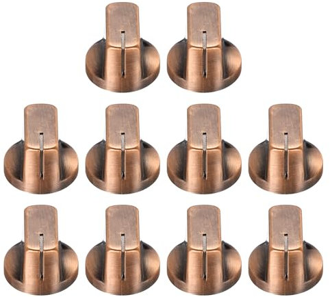 sourcing map 10pcs Bronze Guitar Effect Pedal Knob, 9/16 Plastic Insert Electric Guitar Knobs for Amplifier Guitar Bass Volume Control