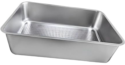 MotiveTech Katzentoilette Aus Edelstahl mit Sieb Und Katzentoilette