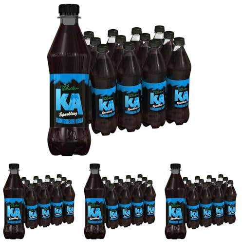 KA Caribbean Kola Fizzy Drinks - Traditional & Authentic Caribbean Jamaican Style Sparkling Drink - Soft Drinks Multipack - Caribbean Kola Soda Drinks Bulk Pack - 12 x 500ml Bottles (Pack of 4)