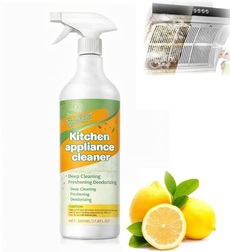 500ml Kitchen Appliance Cleaner Spray, Fly Cleanse Sprays Multi-Purpose Degreaser for Oven, Hob, Cooker Hood & Worktops, Gentle Daily Kitchen Cleaner, Easy Spray & Wipe, Fresh Clean Finish
