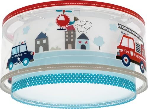 Dalber Kinder Deckenlampe Police Polizei Autos 60616M | Deckenleuchte; Kinderzimmer; Jungenzimmerlampe; E27 - 2 x 15W
