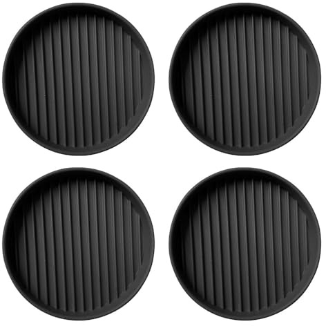 ASISUN 4 Pièces Patins pour Meubles,6cm Noir Rond Patin Antidérapant en Caoutchouc,pour Meubles pour Lit Armoire Canapé Chaise Table
