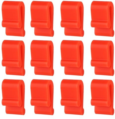 Qomcsrl Flexible Silikon Dutch Oven Deckel Clips 12 Stück - rutschfeste Topfrand Schutzvorrichtungen Rot