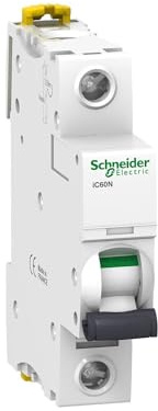 Schneider A9F74125 iC60N 1P 25A C MCB Miniature Circuit Breaker, White, Set of 12 Piece