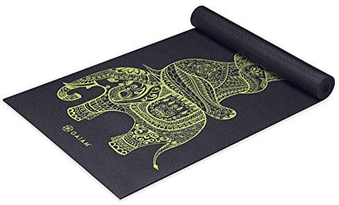 Gaiam Premium Yoga-Matten mit Aufdruck, Tribal Wisdom Elephant, 68-Inch x 24-Inch x 6mm