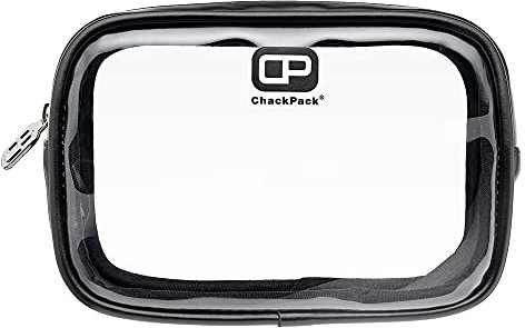 ChackPack Reisetasche Leder Edition - durchsichtig I ideal für Reisen als Handgepäck, Kulturbeutel oder Kosmetiktasche I Unisex Reise Organizer Set I wasserfeste Schminktasche mit Aufhängfunktion