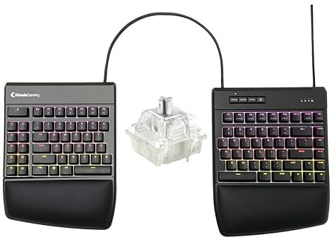 KINESIS Gaming Freestyle Edge RGB Split Mechanical Keyboard (MX Speed Silver)