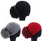 BABAHU Damen-Turban, elastisch, Blumenmuster, 1 Pack/2 Packungen - Einheitsgröße