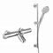 ENKI, Dune, BBT0155, Chrome, Thermostatic Deck Mounted Bath Shower Mixer Valve with Shower Head, Hose & Rail, Solid Brass, Anti-Scald Device, Temperature Control, Modern, 1-Year Guarantee