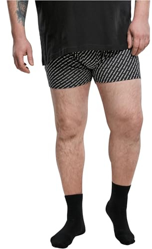 Urban Classics Herren Boxer Shorts 3-Pack Boxershorts, DarkGreen+Black+Branded AOP, XXL