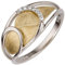 Jobo Damen-Ring aus 14 Karat 585 Gold Bicolor mit 7 Diamanten Größe 54