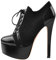 Only maker Damen Plateau Pumps Stiletto High Heels Schnürpumps Lack Velours Schwarz 38 EU
